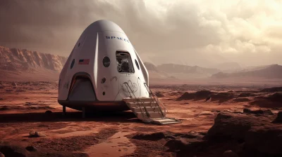 SpaceX Dragon Capsule on Mars