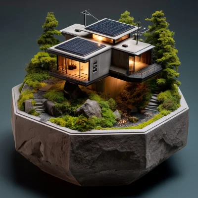 Model House on Hexagonal Base