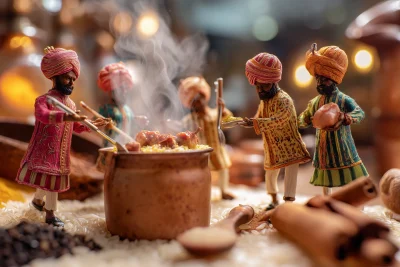 Miniature Indian Chefs Cooking
