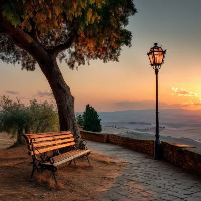 Tuscan Sunset Scene