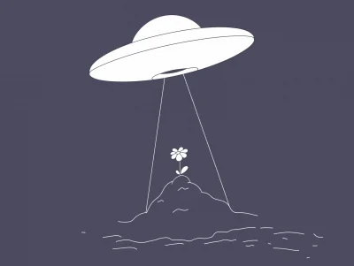 Whimsical Flower on Asteroid