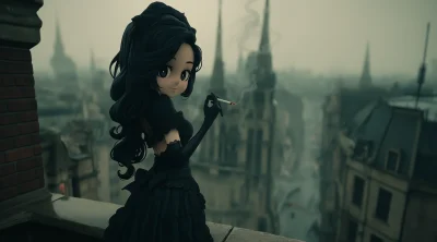 Manga Girl on Rooftop