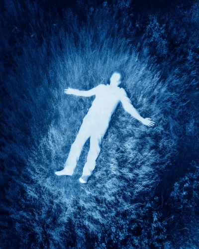 Glowing Silhouette in Grass