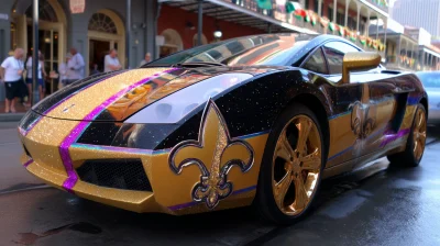 New Orleans Saints Logo Car