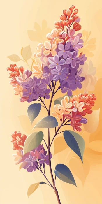 Whimsical Lilac Branch