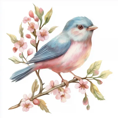 Whimsical Spring Bird Clipart