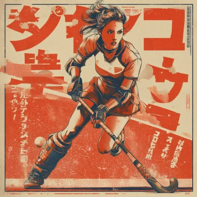 Female Field Hockey Player in Action