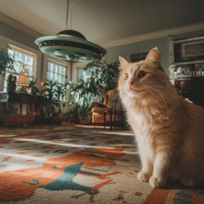 Adorable Orange Cat in Cozy Living Room