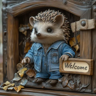 Cute Baby Hedgehog in Frame