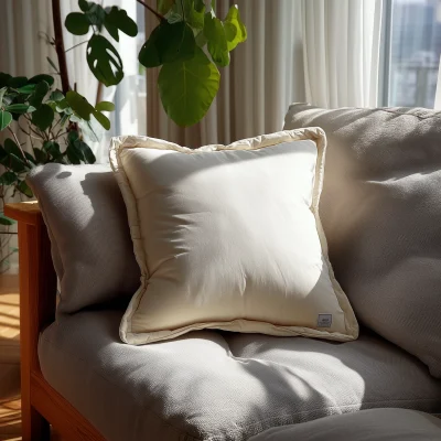 Realistic Pillow on Sofa