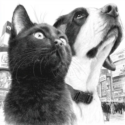 Cat and Dog in Tokyo