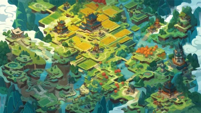 Chibi Fantasy Strategy Game Map
