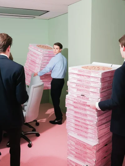 Business Meeting with Pizza