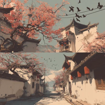 Peaceful Village Sunrise