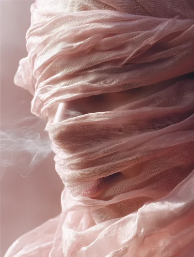 Veiled Woman Smoking