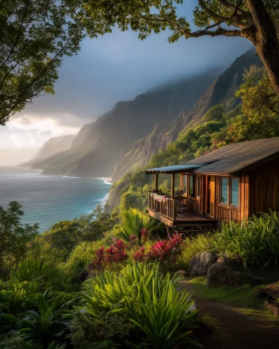 Tropical Cabin on Na Pali Coast