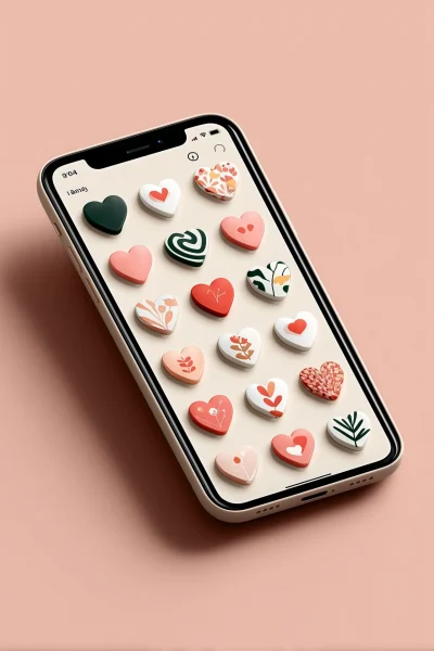 Heart Shapes Mobile App Template