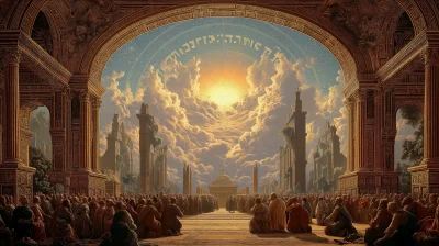 Penitent Crowd Before Altar