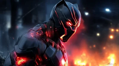 Black Panther in Iron Man Suit