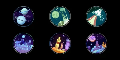 Space Themed Badges