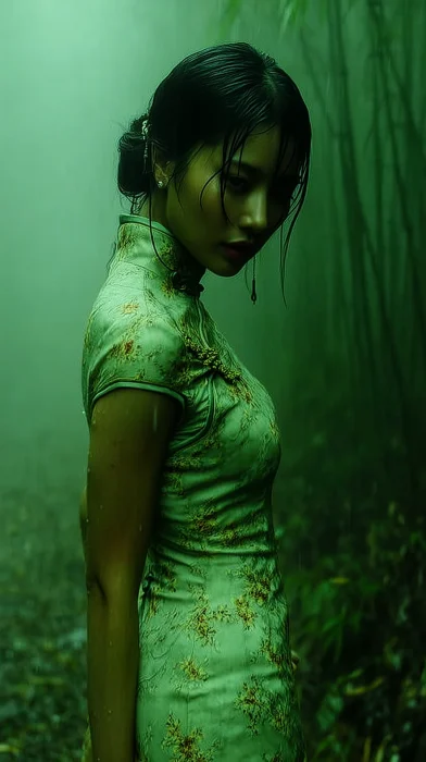 Chinese Woman in Bamboo Forest