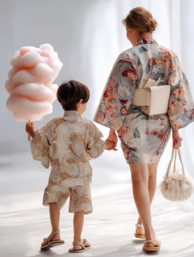 Japanese Boy and Mother