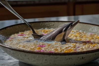 Dolphin in Cereal Bowl