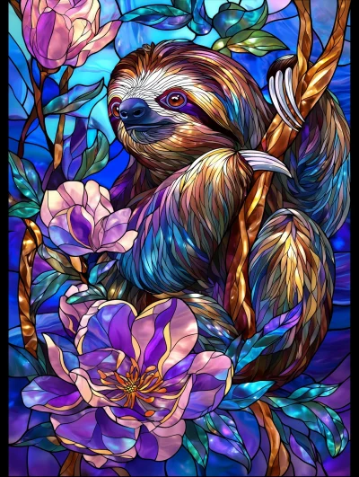 Stained Glass Sloth