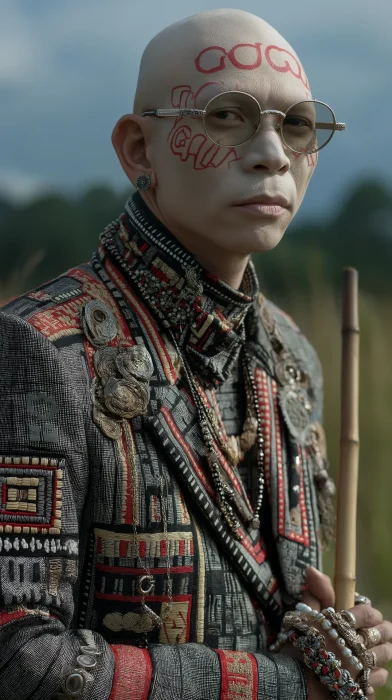 Black Albino Tribe in Village