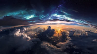 Earth from Orbit at Sunset
