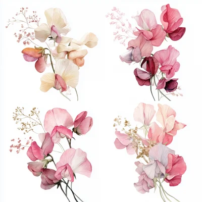 Watercolor Floral Border Clipart