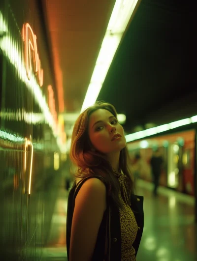 Retro 1970s Subway Scene