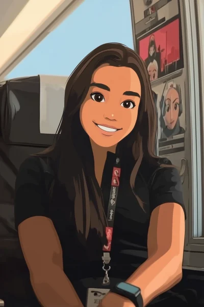 Young Woman on Airplane