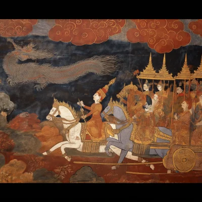 Ancient Thai Fresco Mural
