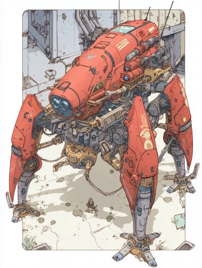 Futuristic Mech Illustration
