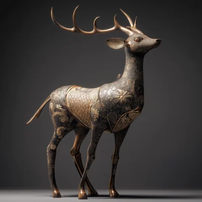 Metal Deer Sculpture