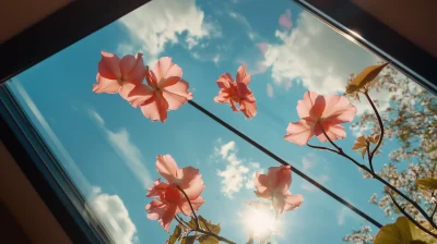 Pink Peach Petals on Skylight