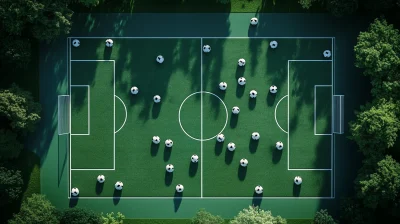 Soccer Field with Soccer Balls
