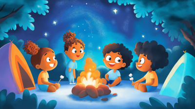Diverse Black Children with Natural Hairstyles