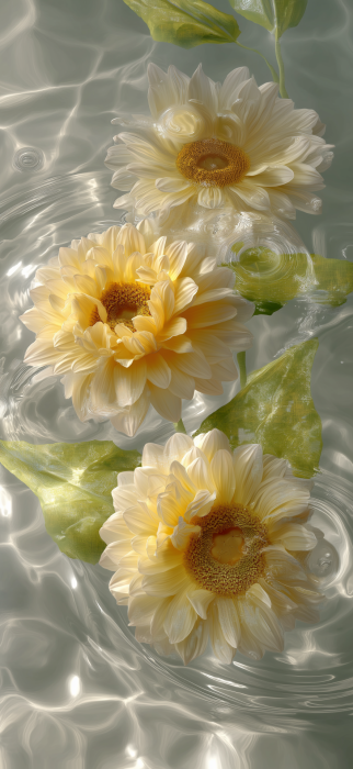Serene Sunflowers on Water
