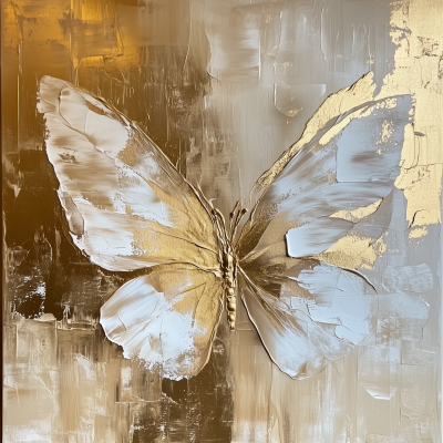 Abstract Beige and Gold Painting