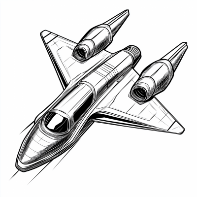 Vintage Spaceship Illustration