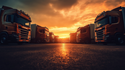 Trucks at Sunset