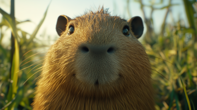Cute Capybara Close Up