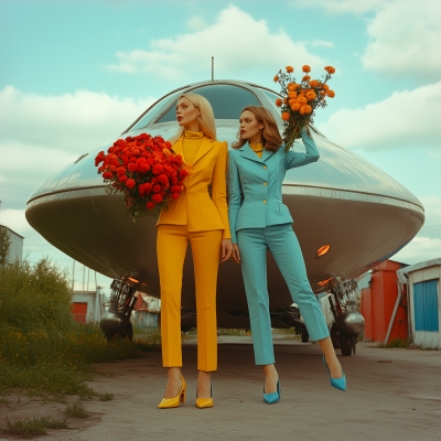 Two Tall Women in Yellow