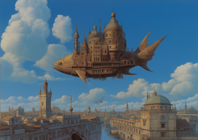 Surrealist Horror with Flying Sharks