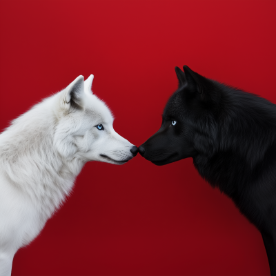 White Wolf with Blue Eyes
