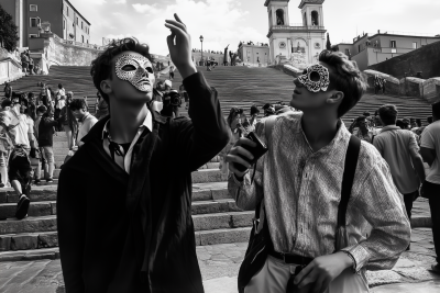 Young Men at Spanish Steps