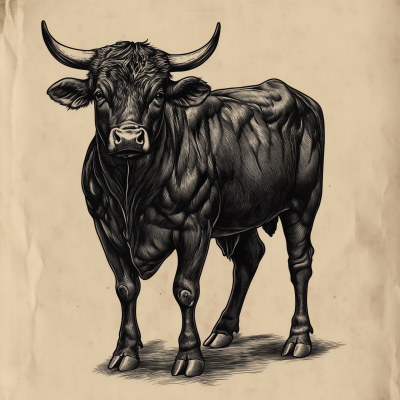 Realistic Bull Tattoo Design