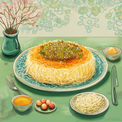 Delicious Knafeh Illustration